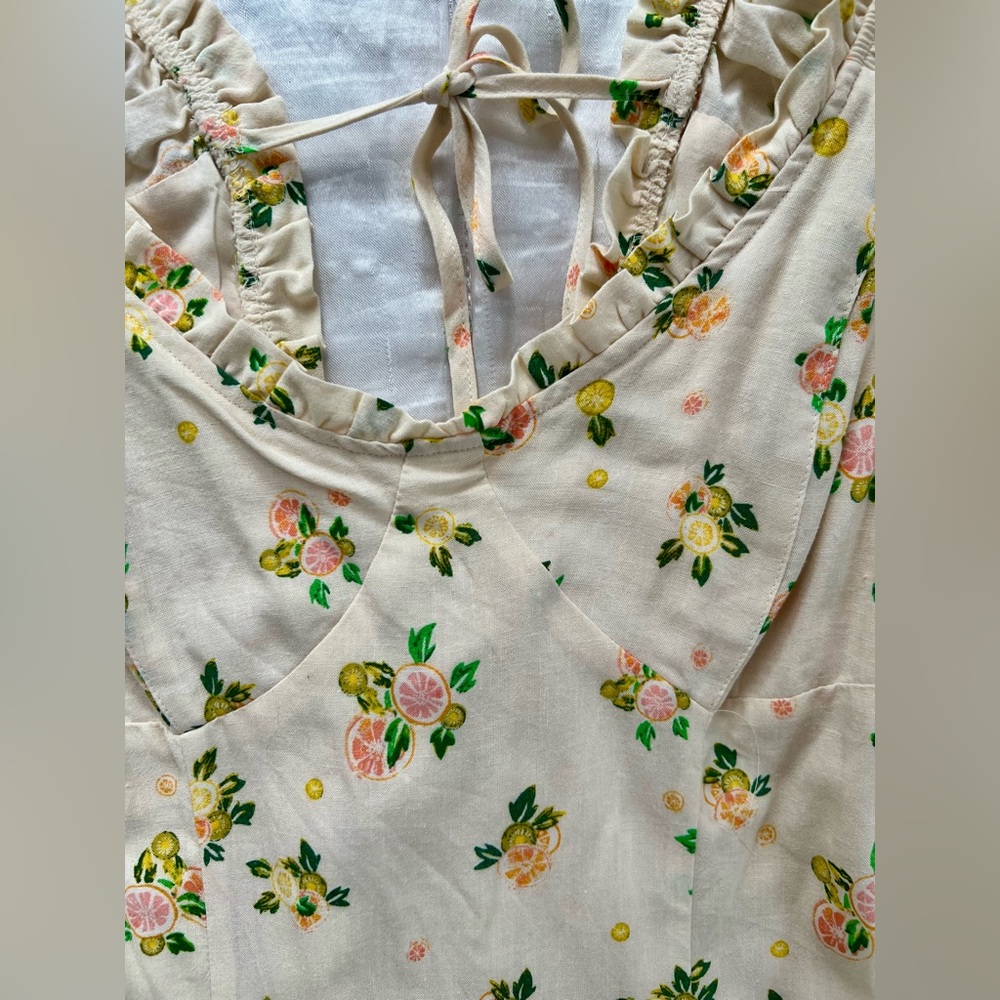 Free People Like a Lady Printed Mini Dress – Size Small, Linen Blend - Picture 7 of 16